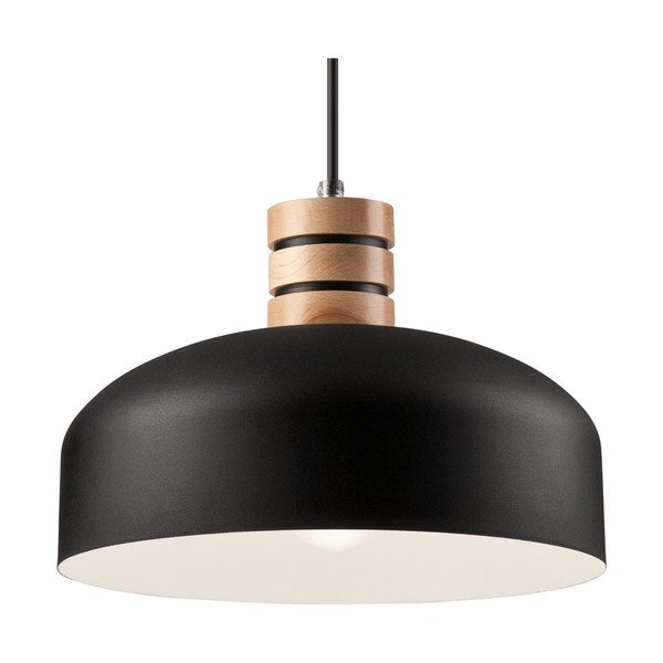 Kabantis šviestuvas juodos spalvos ø 30 cm su metaliniu gaubtu Cosmo – LAMKUR-image-4