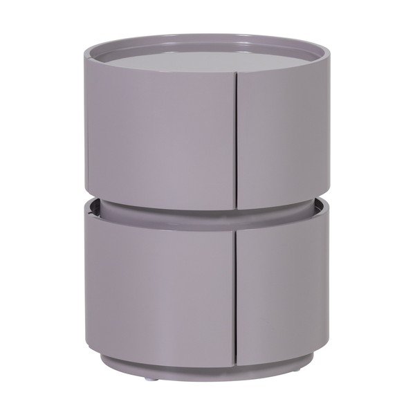 Šviesiai pilkos spalvos blizgus naktinis staliukas Lunex – WOOOD-image-4