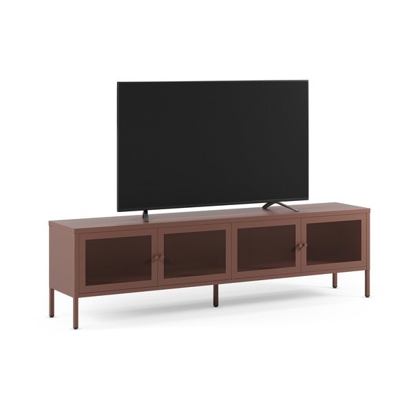Bordo spalvos iš metalo TV spintelė 160x50x35 cm Fayna – Marckeric-image-1