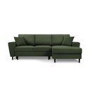 Žalios spalvos iš kordinio velveto sulankstoma/su sandėliavimo vieta kampinė sofa (su dešiniuoju kampu/su gultu) Kyoto – Cosmopolitan Design