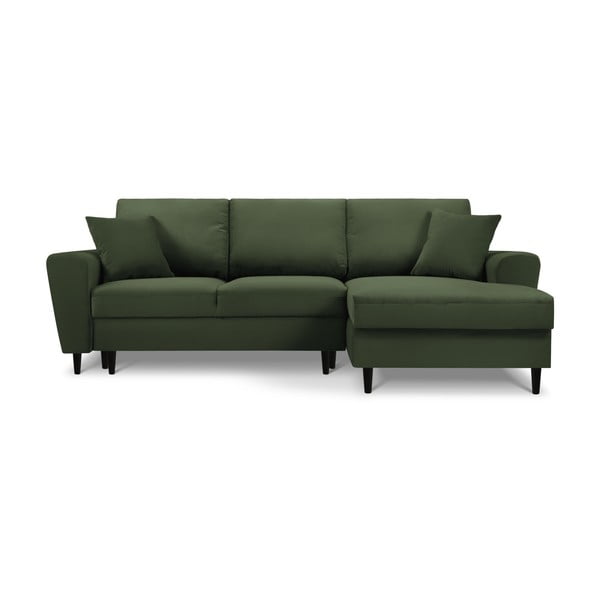 Žalios spalvos iš kordinio velveto sulankstoma/su sandėliavimo vieta kampinė sofa (su dešiniuoju kampu/su gultu) Kyoto – Cosmopolitan Design