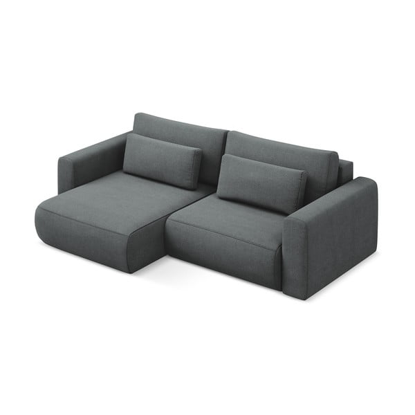 Tamsiai pilkos spalvos sulankstoma/su sandėliavimo vieta kampinė sofa (su kairiuoju kampu/su gultu) Kapua – Makamii-image-4