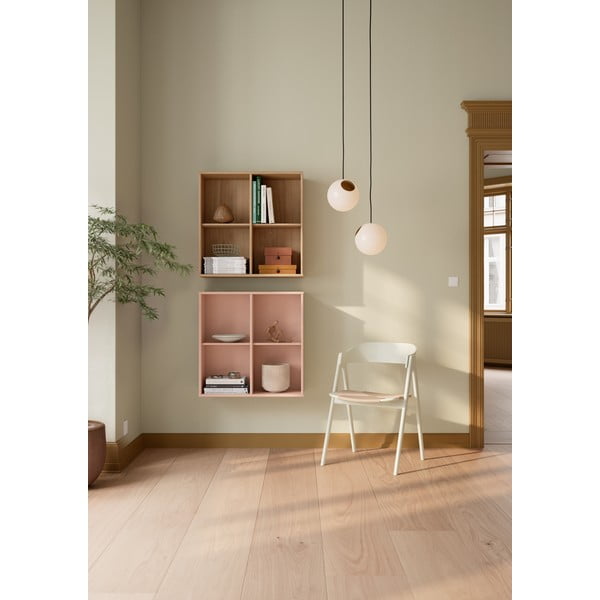 Rožinės spalvos pakabinama knygų spinta  70x70x27 cm Mistral – Hammel Furniture-image-3
