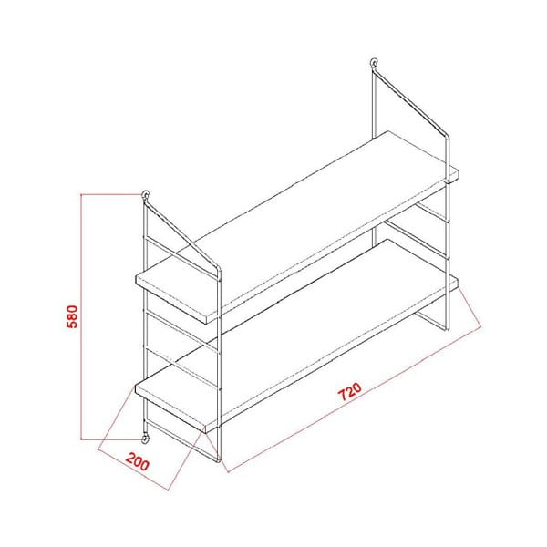 Balta sieninė lentyna Garetto Armoni-image-2