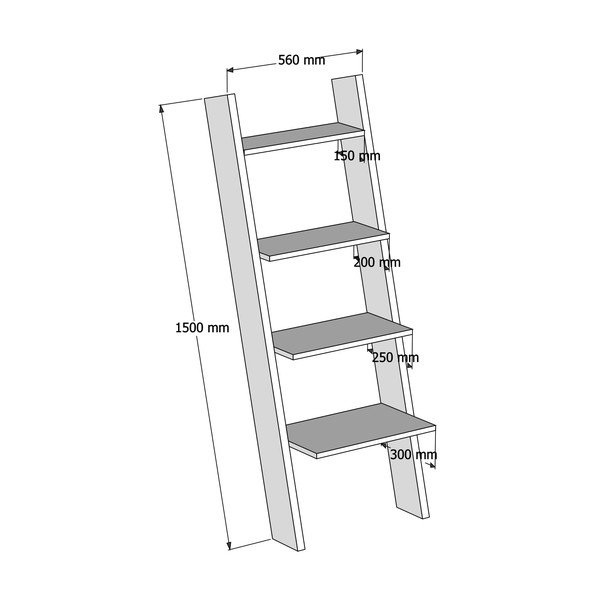 Pastatoma lentyna baltos spalvos 56x150 cm Solid – Kalune Design-image-3