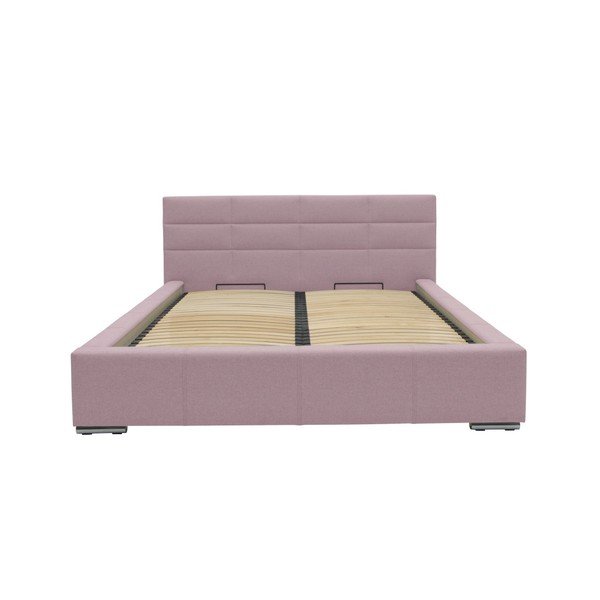 Šviesiai rožinė dvigulė lova Mazzini Beds Reve, 140 x 200 cm-image-4