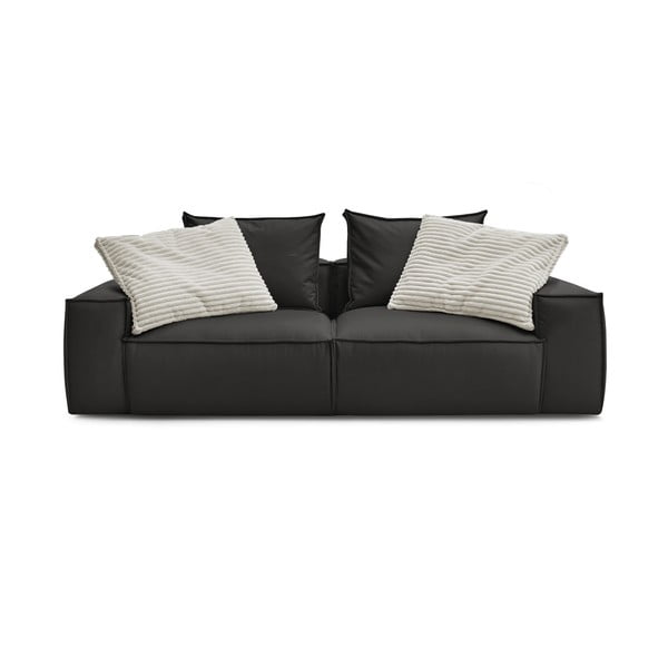 Iš dirbtinės odos sofa juodos spalvos 260 cm Boheme – Bobochic Paris-image-3