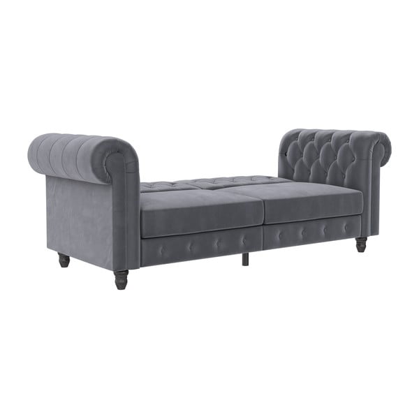 Iš velveto sulankstoma sofa tamsiai pilkos spalvos 236 cm Felix – Støraa-image-3