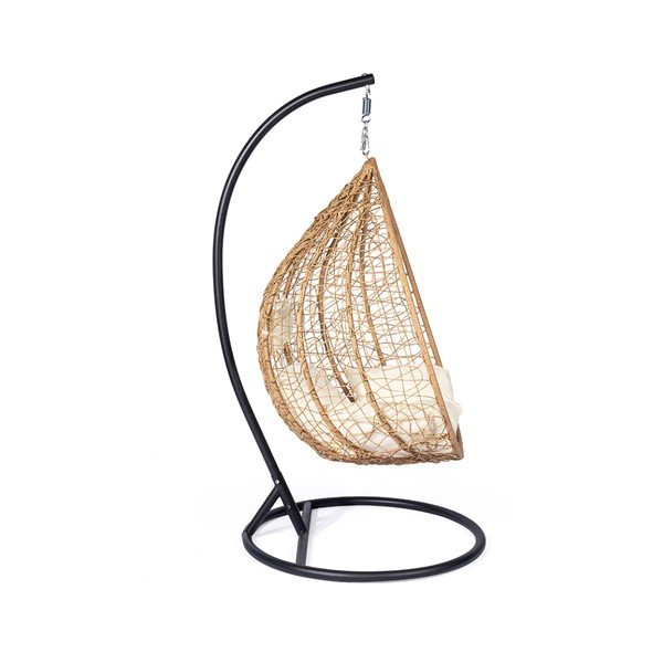 Natūralios spalvos pakabinamas krėslas iš dirbtinio rotango Bonami Selection Noela-image-3
