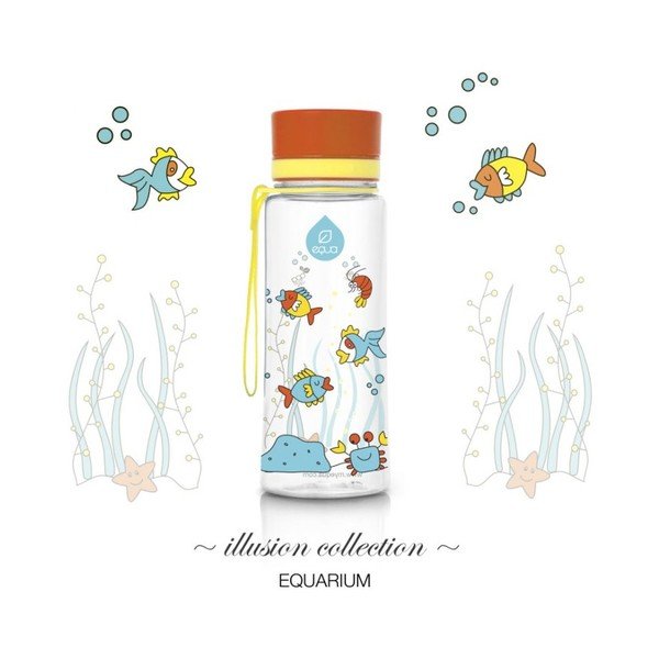 Oranžinis plastikinis butelis Equa Equarium, 0,6 l