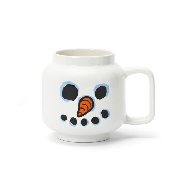 Baltos spalvos iš keramikos vaikiškas puodelis latte kavai 530 ml Snowman – LEGO®