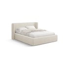 Kreminės spalvos dvigulė lova audiniu dengta su sandėliavimo vieta su lovos grotelėmis 180x200 cm Jason – Windsor & Co Sofas