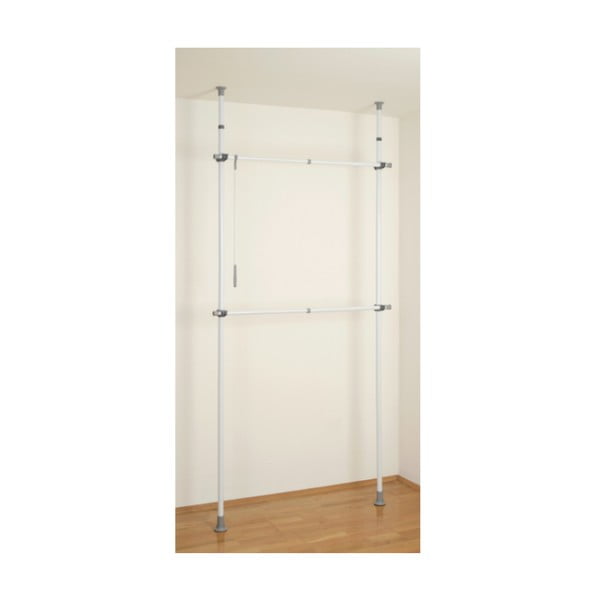 Iš metalo teleskopinė drabužių kabykla baltos spalvos Herkules – Wenko-image-4