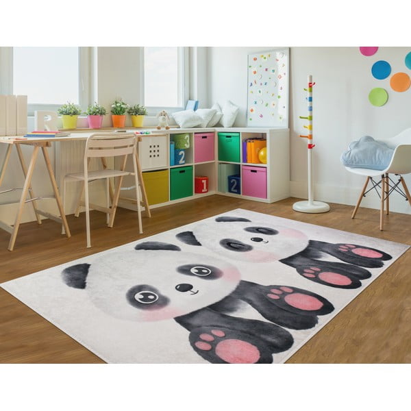 Vaikiškas kilimas juodos ir baltos spalvos 160x230 cm Panda Friends – Vitaus-image-1