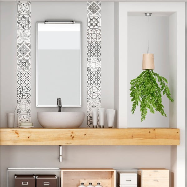30 sieninių lipdukų rinkinys Ambiance Cement Tiles Shade of Gray Bari, 10 x 10 cm-image-2
