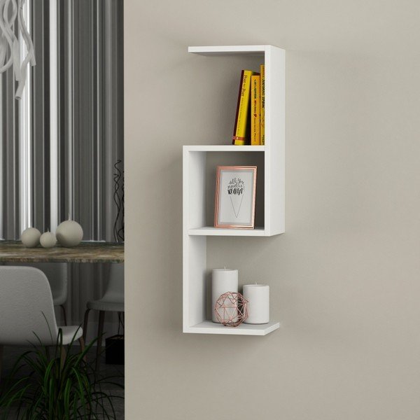 Balta sieninė lentyna "Dibi White-image-1
