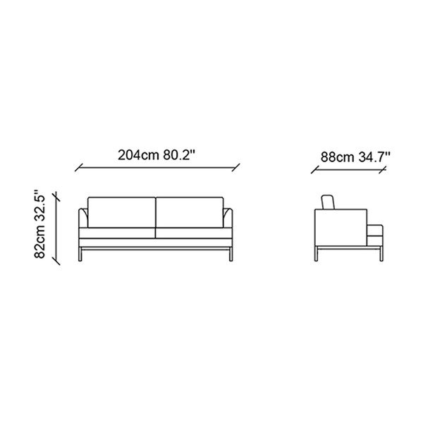 Šviesios smėlio spalvos sofa Ndesign Pearl, plotis 204 cm-image-4