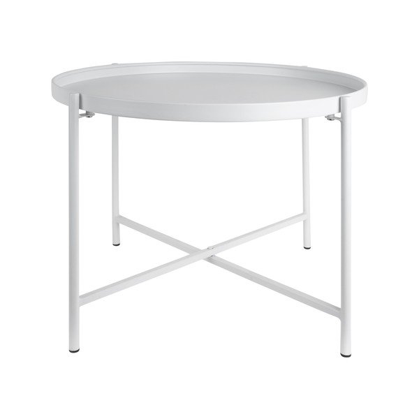 Baltos spalvos iš metalo apvalios formos kavos staliukas ø 50 cm Meseta  – Leitmotiv-image-4