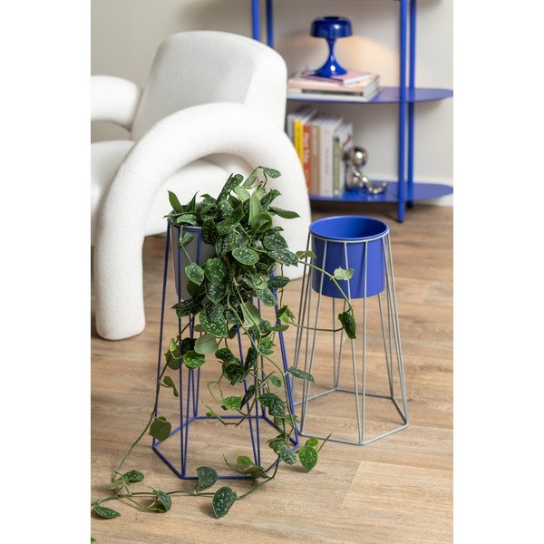 Mėlynos spalvos iš metalo stalinis šviestuvas (aukštis 20 cm) Moda Retro – Leitmotiv-image-3