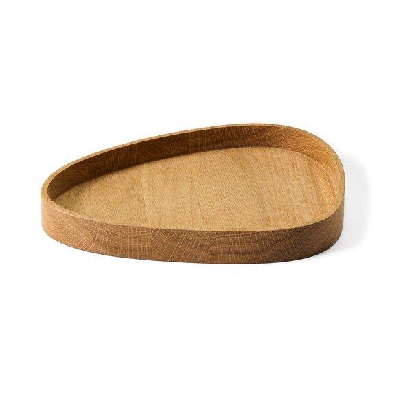 Dekoratyvinė natūralios spalvos iš medžio daiktadėžė 26x23x3 cm Curve L – LIND DNA