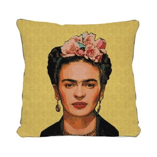 Geltonos spalvos pagalvė Madre Selva Frida, 45 x 45 cm