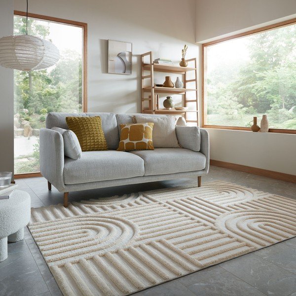 Kreminės spalvos kilimas 133x190 cm Elara – Flair Rugs-image-1