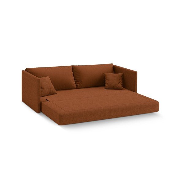 Terakotos spalvos sulankstoma sofa iš šenilinio audinio 209 cm Shannon – Cosmopolitan Design-image-2