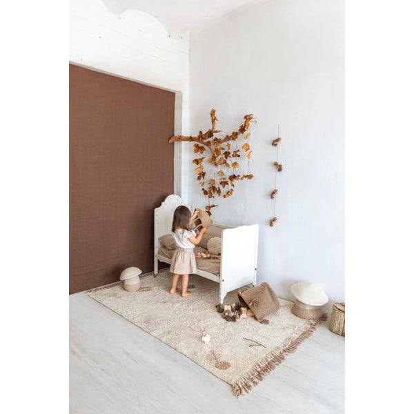 Skalbiamas/rankų darbo iš medvilnės vaikiškas kilimas kreminės spalvos 140x200 cm Pine Forest – Lorena Canals-image-3