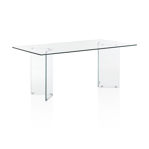 Iš stiklo valgomojo stalas 90x180 cm Kaya – Tomasucci