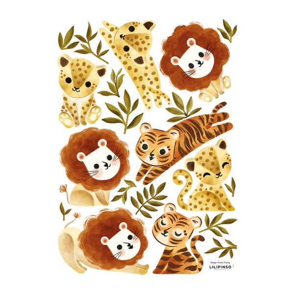 Lipdukų lapas 30x42 cm Little Jungle Animals – Lilipinso