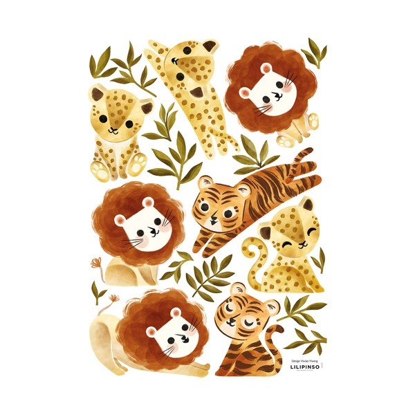 Lipdukų lapas 30x42 cm Little Jungle Animals – Lilipinso