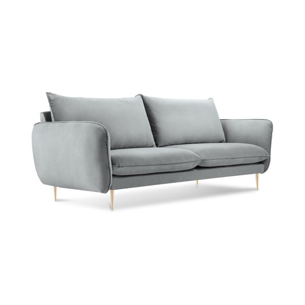 Šviesiai pilka aksominė sofa Cosmopolitan Design Florence, 160 cm