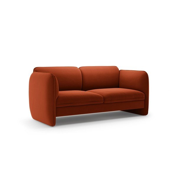 Raudonos plytų spalvos sofa iš velveto 168 cm Georgia – Micadoni -image-2