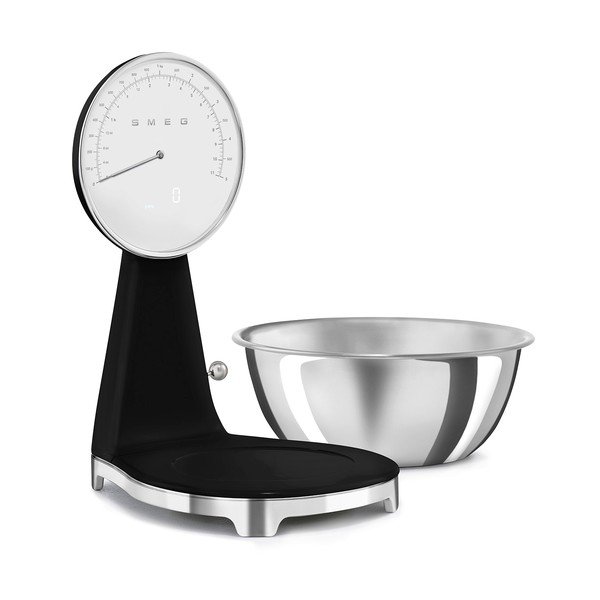 Juodos spalvos iš plastiko skaitmeninė virtuvinės svarstyklės – SMEG-image-3