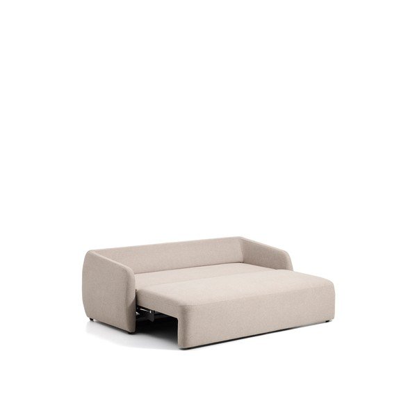 Smėlio spalvos sulankstoma sofa iš šenilinio audinio 218 cm Laira – Kave Home-image-3