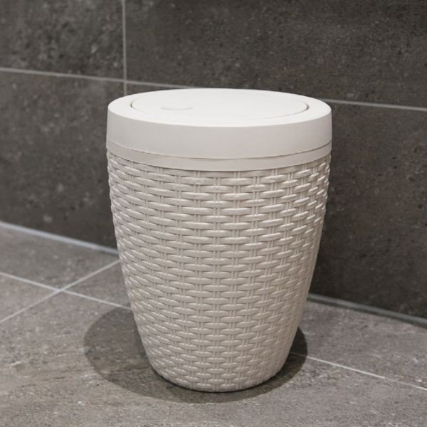 Kreminės spalvos krepšys skalbiniams Addis Rattan Bath Bin Calico, 5 l-image-3