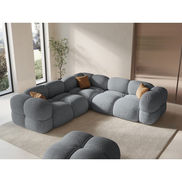 Pilkos spalvos kampinė sofa Loretto – Cosmopolitan Design-image-1
