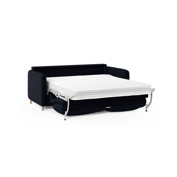 Mėlynos spalvos sofa miegojimui iš velveto 184 cm – Micadoni -image-1