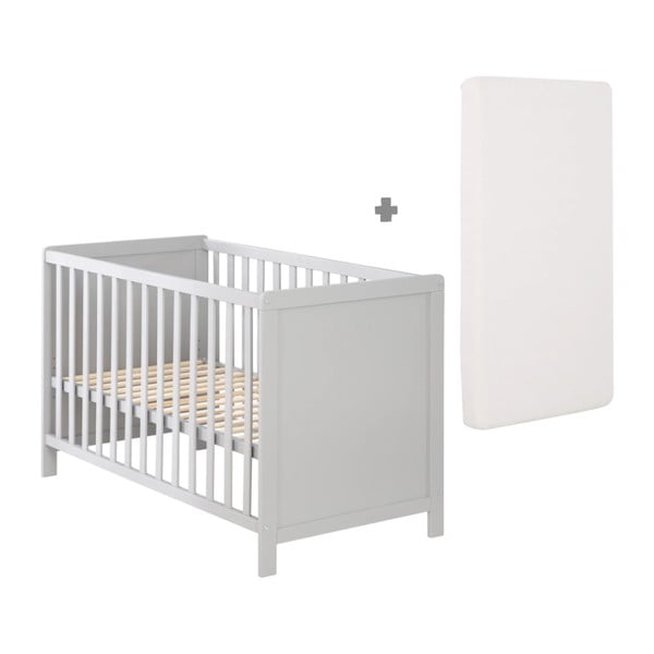 Vaikiška lovelė šviesiai pilkos spalvos 60x120 cm – Roba