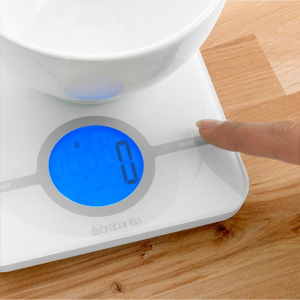 Baltos spalvos "Brabantia" virtuvės svarstyklės su laikmačiu-image-1
