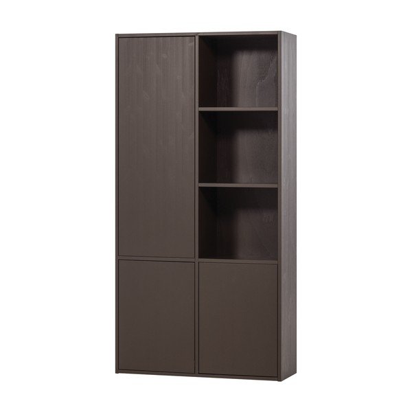 Tamsiai rudos spalvos iš pušies masyvo modulinė spinta 108x215 cm Meggy – WOOOD