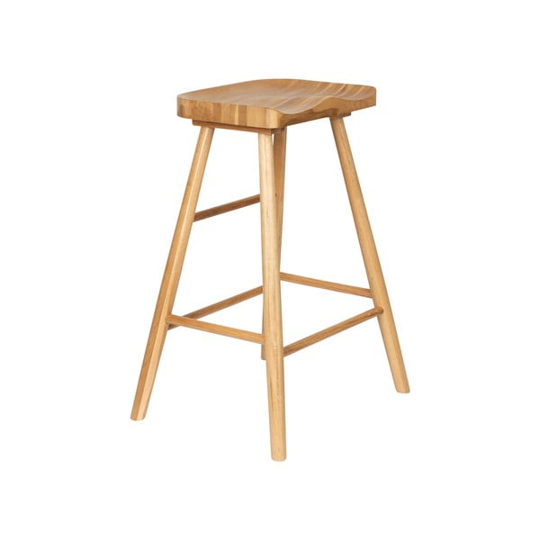 Natūralios spalvos iš ąžuolo masyvo baro taburetė (sėdynės aukštis 65,5 cm) Vander – White Label-image-2