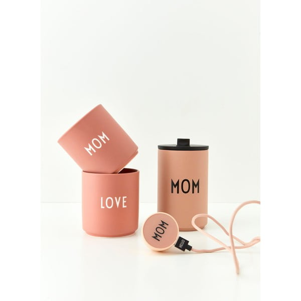 Iš porceliano  puodelis rožinės spalvos/smėlio spalvos 300 ml Mom – Design Letters-image-3