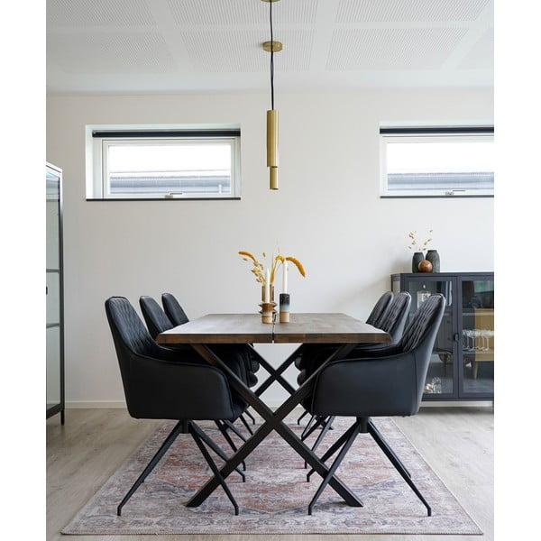 Juodos spalvos iš audinio valgomojo kėdė Harbo – House Nordic-image-1
