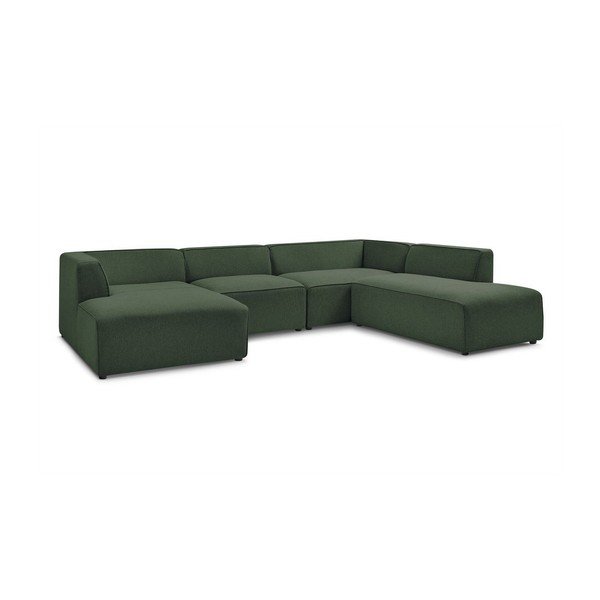 Žalios spalvos modulinė kampinė sofa (su dešiniuoju kampu/„U“ formos) Megeve – Bobochic Paris