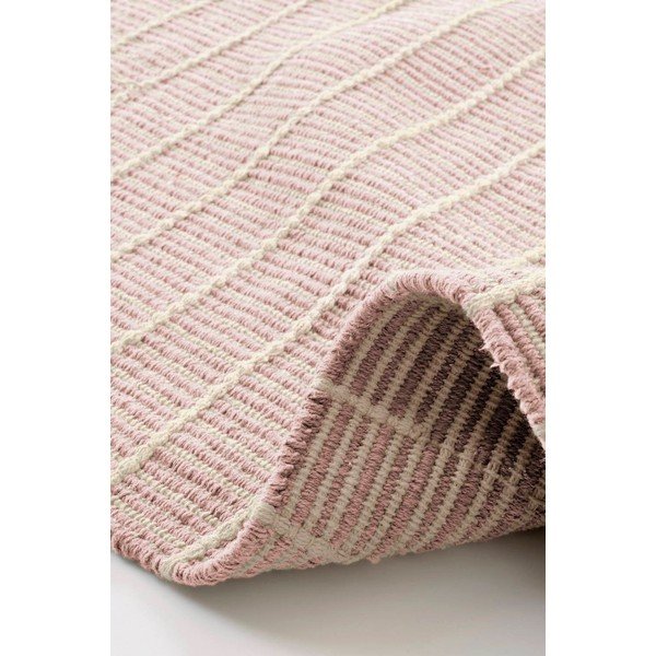 Rankų darbo rožinės spalvos iš medvilnės kilimas 80x150 cm Irma – Jotex-image-2