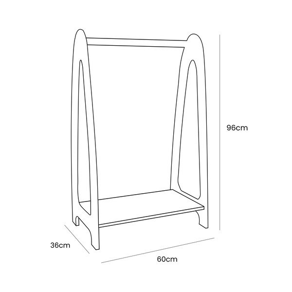 Natūralios spalvos vaikiška drabužių kabykla iš pušies 60x96 cm Montessori – Meowbaby-image-1
