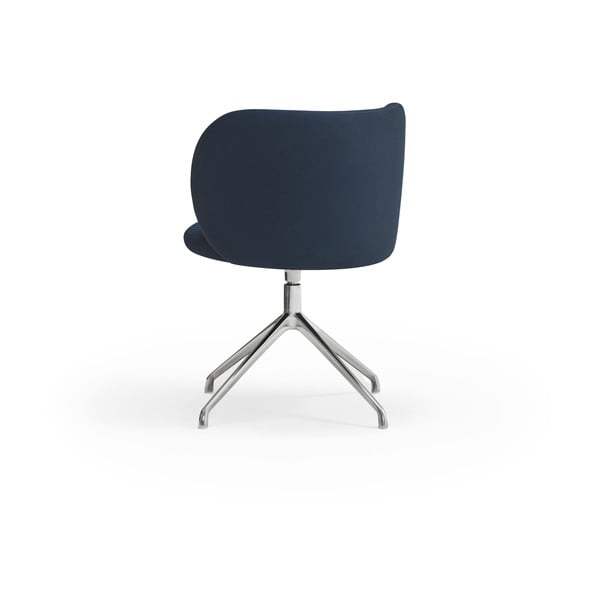 Tamsiai mėlynos spalvos iš audinio valgomojo kėdė Mogi – Teulat-image-3