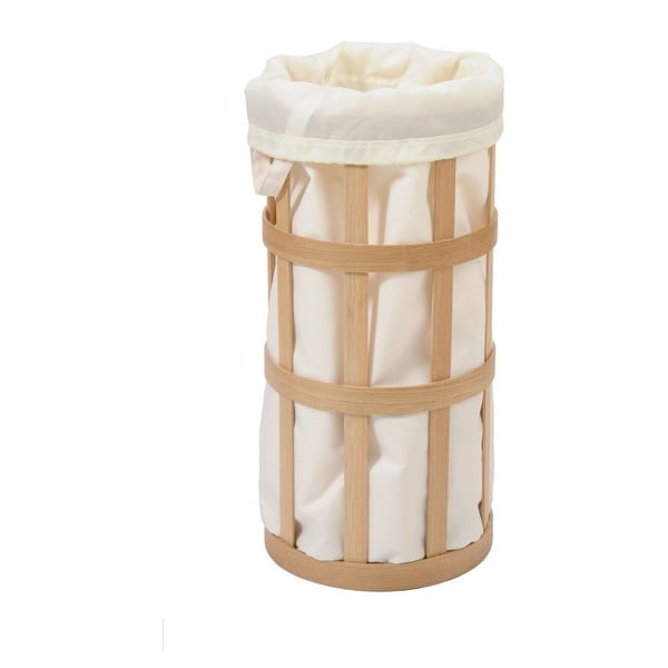 Lengvas medinis skalbinių krepšys su baltu maišeliu Wireworks Cage