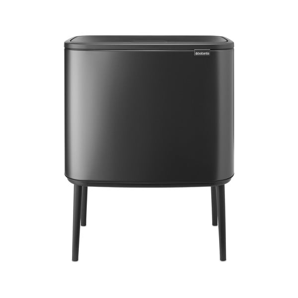 Iš plieno galima atidaryti palietus šiukšliadėžė tamsiai pilkos spalvos 36 l Bo Touch Bin – Brabantia-image-3